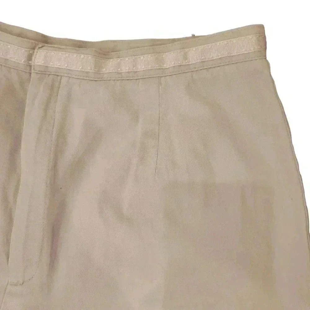 Lands' End Women's Ivory 100% Cotton High Waist Shorts - Picture 4 of 8